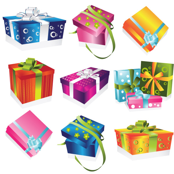 free vector A variety of exquisite gift box vector